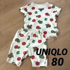UNIQLO ユニクロ　くだものさん パジャマ 80 半袖 りんご柄のサムネイル