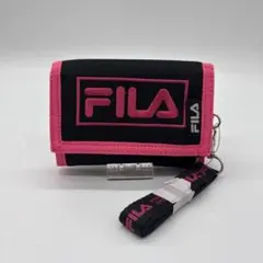 新品未使用　FILA 三つ折り財布 ブラック ピンクのサムネイル