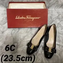 【美品✨】フェラガモ ヴァラ リボン パンプス 型押し サルバトーレフェラガモ