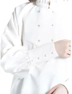 natiam ホワイト フリル付きシャツ