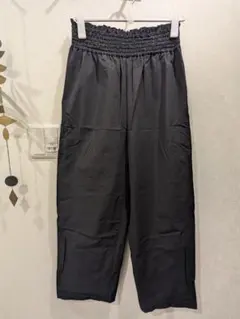 リネンナイロンストレッチワイドパンツ