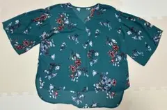 GRL 花柄 半袖シャツ グリーン フリーサイズ