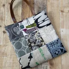 ミナペルホネン　パッチワーク　ミニトートバッグ8　サブバック　帆布　ハンドメイド