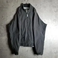ブラックブルゾン フルジップ リブ袖 アメリカ古着 防寒