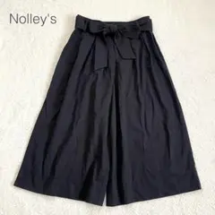 【ノーリーズ】ガウチョ クロップドワイドパンツ 綿100 日本製 黒【M】極美品のサムネイル