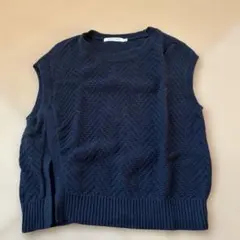 AMERICAN HOLIC ネイビー ニットベスト M