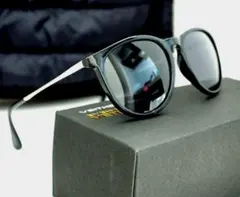 【新品】偏光 サングラス　金属テンプル　レイバン好き　メタル　ブラック