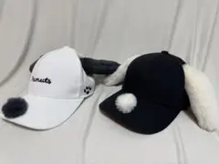 【ユニバ】　スヌーピー　帽子　2色　ブラック　ホワイト