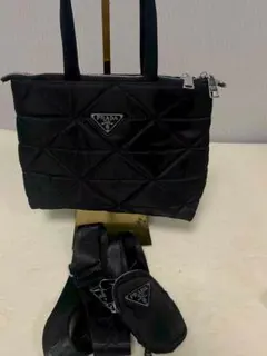 【美品】PRADA キルティング トート ブラック ショルダー