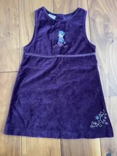 【ディズニーStore】ミニー刺繍の紫色ワンピース【４Ｔ(100〜110)】
