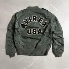 AVIREX L-2B フライトジャケット　アーチロゴ　Lサイズ　カーキ