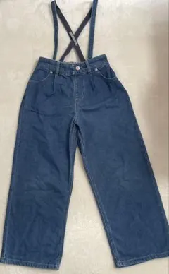 GLOBAL WORKサスペンダー付き デニム パンツ 140cm 中古品