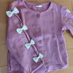 リボン付きピンクカーディガン サイズ110cm