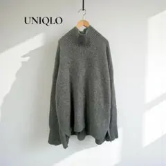 ✽★ユニクロ ニット【XL】ハイネック 長袖 オーバーサイズ ゆるダボd364