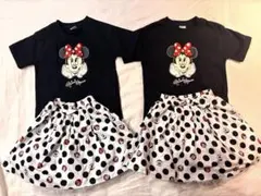 しまむら littc リトシー ミニー Tシャツ スカート セット 計4点 双子のサムネイル