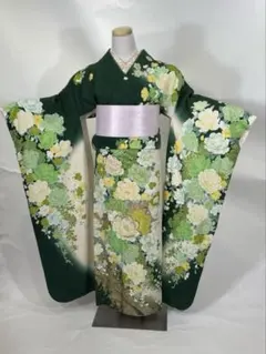 振袖　緑　成人式用のサムネイル