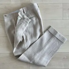 S/O リネン サンドベージュ スラックス 44