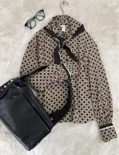 H&M リチャードアラン コラボ ブラウス シャツ レトロ パーティー 総柄