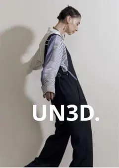 UN3D.❣️アシンメトリー サロペット ワンショルダー黒 オールインワン