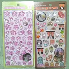 新品未開封★ボンボンドロップシール 和柄2種セット★古都めぐり＆桜