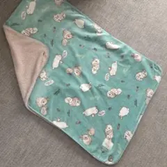 動物柄リバーシブル毛布 約70x100cm