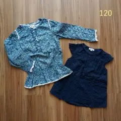 ブランド・チュニック２点まとめて♪　コットン素材で夏に快適に♪ネイビー＆花柄