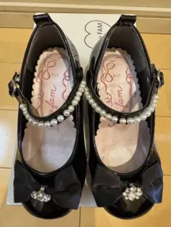 【any FAM】 黒 フォーマルシューズ 17cm ヒール付き