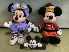 ミッキー・ミニー ぬいぐるみ& 東京ディズニーリゾートのクリップ　3点セット