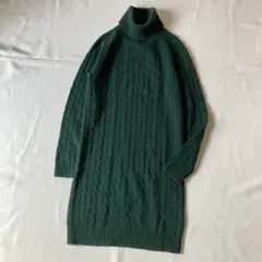 ラルフローレン ウールカシミヤ ニットワンピース タートルネック ケーブルニット