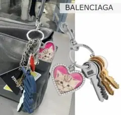 BALENCIAGA ハート型ミラー付きキーホルダー AKI チャームキーリング