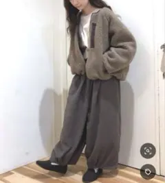 SM2 サマンサモスモス ウール混バルーンパンツ　ワイドパン モカ ブラウン