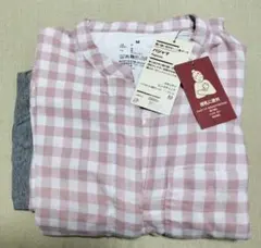 無印良品 ピンク チェック柄 マタニティ パジャマ M