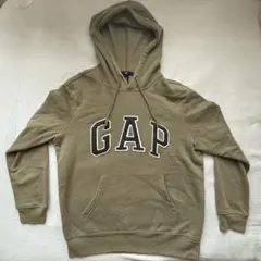 美品GAP カーキー フード付きロゴパーカー XS 裏起毛 ユニセックス