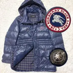 BURBERRY バーバリー ブラックレーベルダウンジャケットXLネイビー