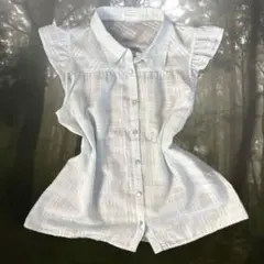 フリルスリーブ チェック柄　Y2K 平成ガーリー