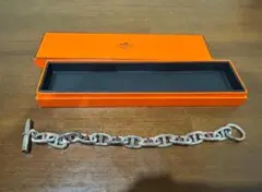 HERMES シルバーチェーンブレスレット 専用ボックス付き
