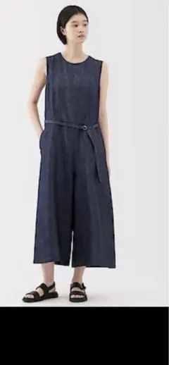 無印良品　デニム ノースリーブ サロペット　Mサイズのサムネイル