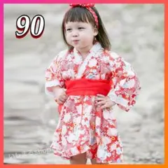 ベビー浴衣　帯セット　甚平　和装　ワンピース　夏祭り　キッズ 　2点セット272