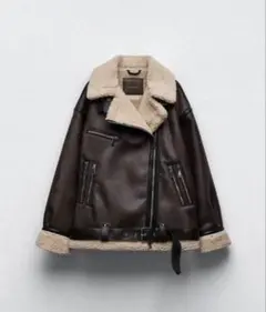 ZARA ダブルフェイス ジャケットベルト フェイクレザーオーバーサイズ
