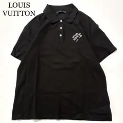 【美品】 LOUIS VUITTON ポロシャツ 刺繍ロゴ ブラック Lのサムネイル