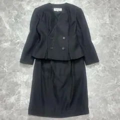 シルク混♡クリスチャンディオール♡セットアップ　スーツ　ダブル　ノーカラー　黒