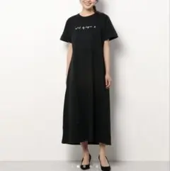 ジェラートピケ 接触冷感 ROBUCHON レーヨンロゴワンピース ロブション