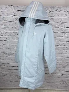 adidas　ベンチコート　中綿コート　サイズ160　水色740