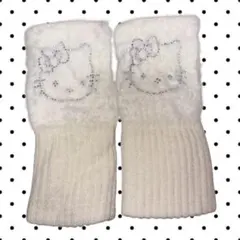 サンリオ ハローキティ キラキラフェイス✴︎アームカバー ホワイト