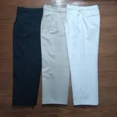 【美品】新生活 UNIQLO 感動タックパンツ レディース サイズL 3色セット