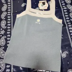 新品❗配色マーガレット刺繍キャミタンクトップ
