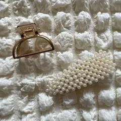 パールヘアクリップ バンスクリップ 2点セット