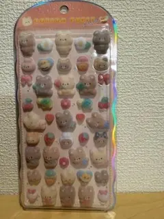 【正規品】コットンパフィーシール　くま　ボンボンドロップシール　シール帳