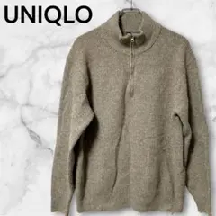 『UNIQLO』 ユニクロ (L) / スフレヤーンハーフジップセーター メンズ