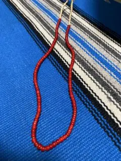 濃赤ホワイトハーツ1本5〜5.5mmサイズ ネックレス 送料込み